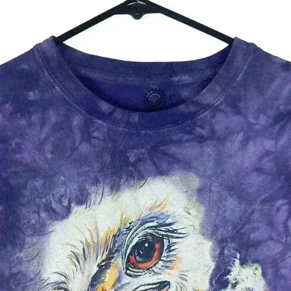 Vintage The‎ Mountain Ostrich Purple Tie-dye Big Face Shirt Size Small - Picture 6 of 9